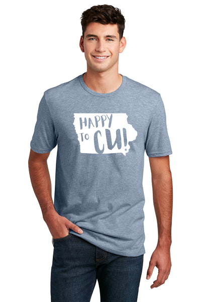 Short Sleeve T-Shirt "Happy CU" (Flint Blue Heather)