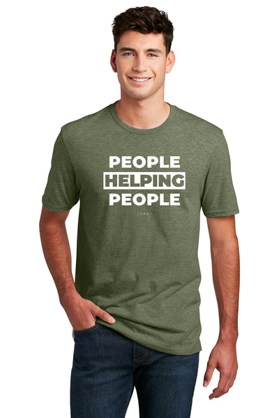 Short Sleeve T-Shirt "People Helping People" (Heathered Olive)